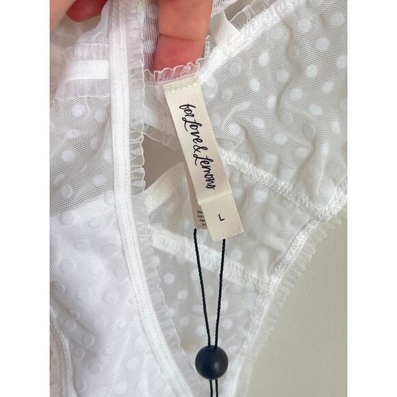 For Love and Lemons Rainbow Floral Embroidered High Waist Lace Panty White L NWT - Picture 6 of 8